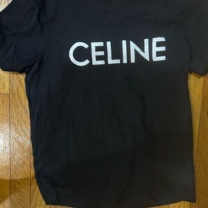 Celine Black Crew Neck Tee